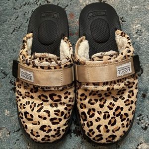 Suicoke Zavo-vhl Pony Hair Slides in Leopard